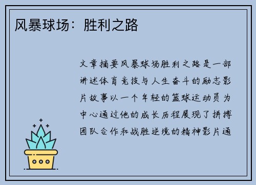 风暴球场：胜利之路